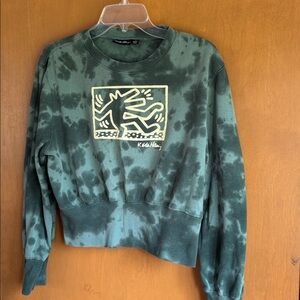 Keith Haring Sweatshirt XL green tie-dye